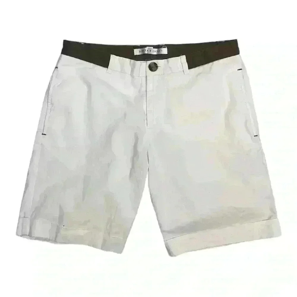 Parke & Ronen  White Cuffed Shorts